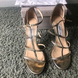 Jimmy Choo Light Bronze Strappy Sandal